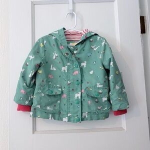Baby Boden Green Animal Print Coat